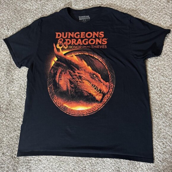 Dungeons & Dragons Shirt Mens Extra Large Black Honor Among Thieves Dragon Tee - Picture 1 of 6